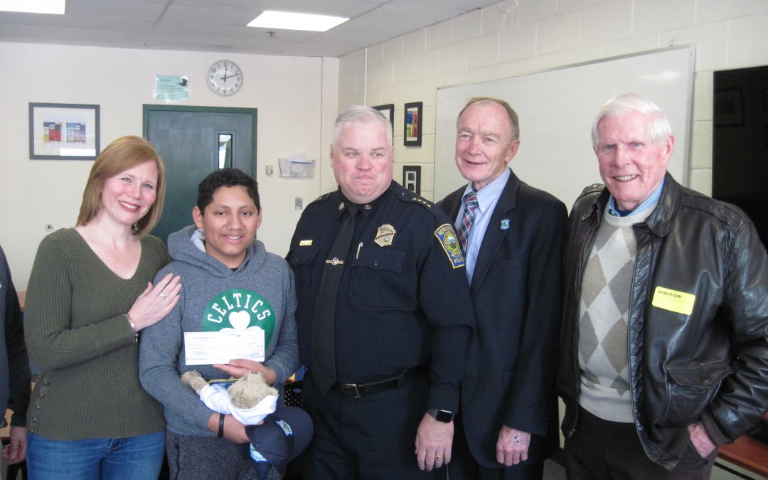 CFKWC gave $5,000 to Gabriel Sanchez at Hopkinton Middle School