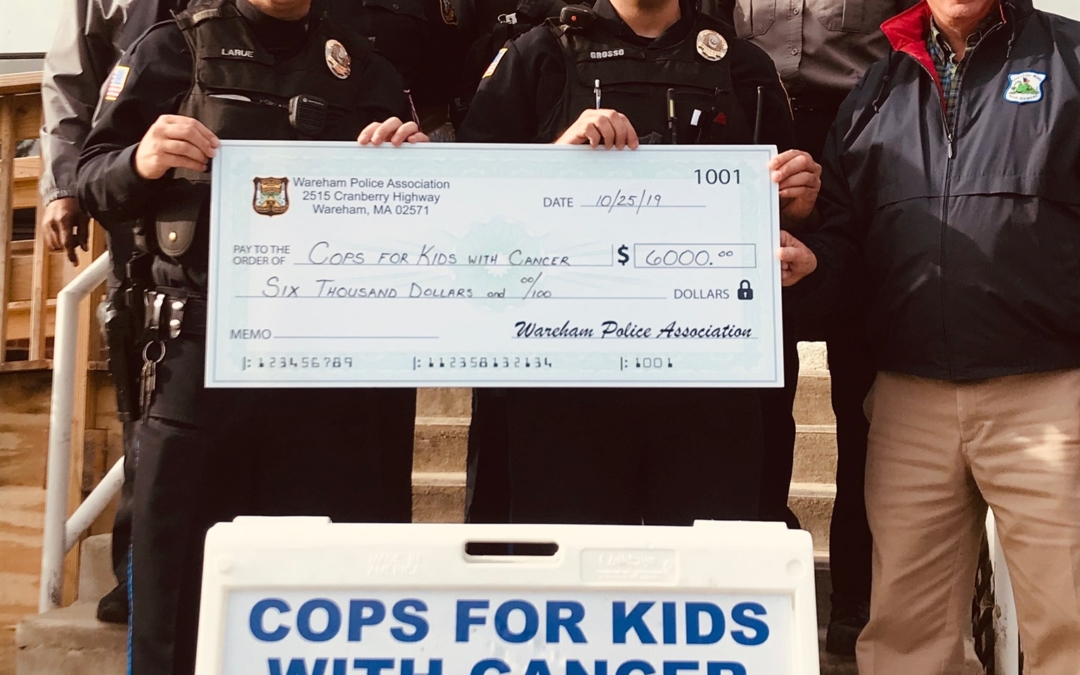 Wareham Police Department Presents $6,000.00 Donation From Their Recent Golf Tournament