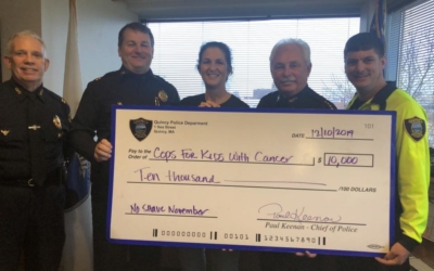 Chief Keenan presented a check in the amount of $10,000 to Cops For Kids With Cancer.