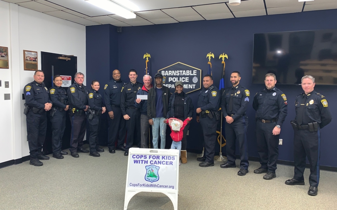 CFKWC goes to Barnstable PD to make a donation to 16 yr old, Tyler Satchell and his family