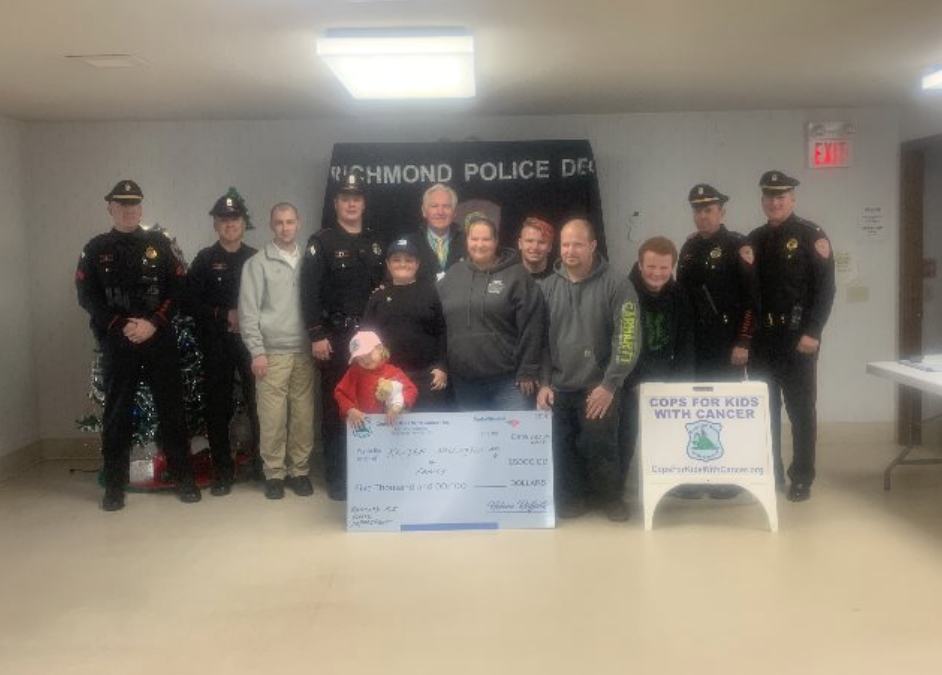 CFKWC goes to the Richmond, RI. PD to make $5K donation to 9 yr old Kayden Wallington.