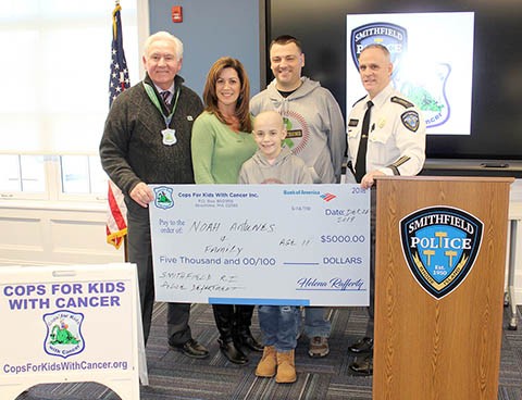 CFKWC and Smithfield Police Station give $5,000 to Antunes family.