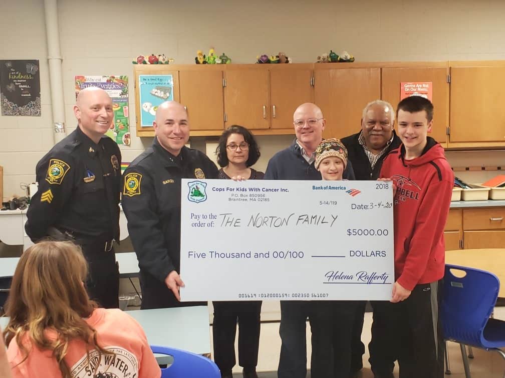 CFKWC goes to Litchfield, NH. Police Department to make a donation to 13 year old Addison Norton