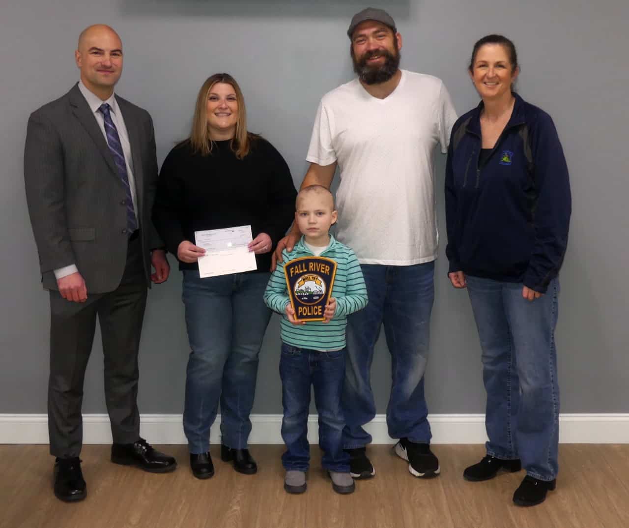 CFKWC Gives Check Donation to 6 Year Henry in Fall River