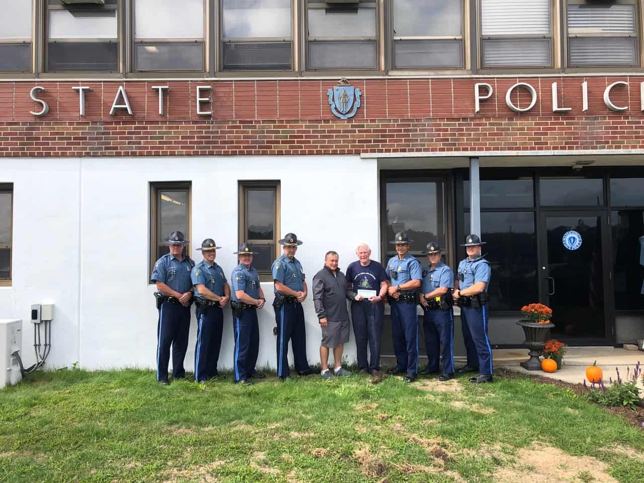 Cops For Kids With Cancer went to the Mass Sate Police barracks in Bourne.