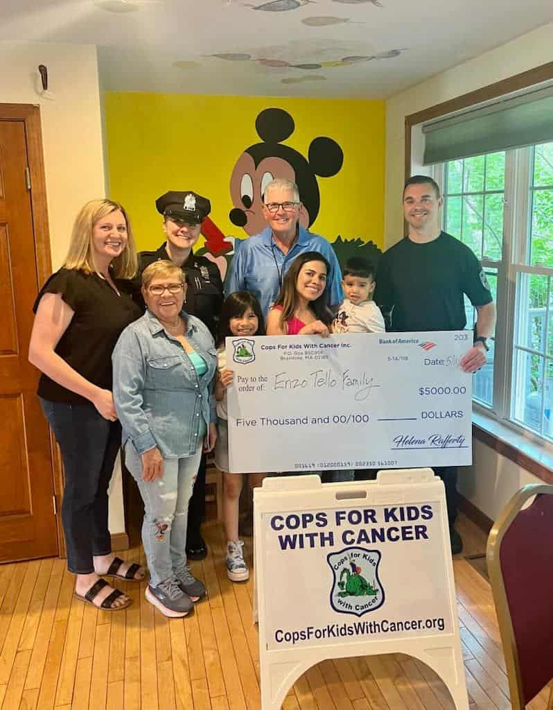 CFKWC made a donation in Worcester, to the Enzo Tello family