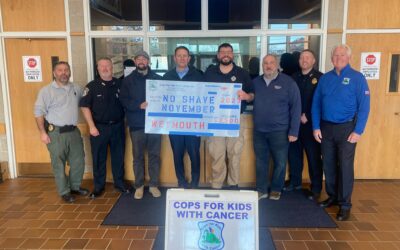 No Shave November donation accepted from the officers of Weymouth Police Department