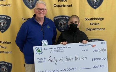 Kevin Calnan made a donation at the Southbridge Police Department to Justin Polanco and his family
