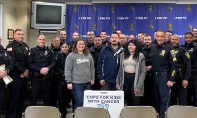 Everett Police Department visited the Lynn Police Department to Present $5,000 Check