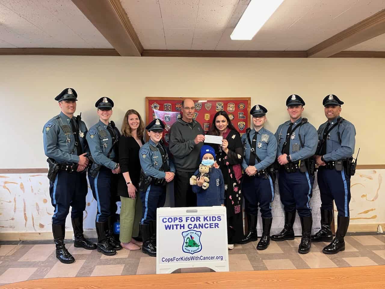 $5000 Check Presented at SP Sturbridge by Cops for Kids with Cancer