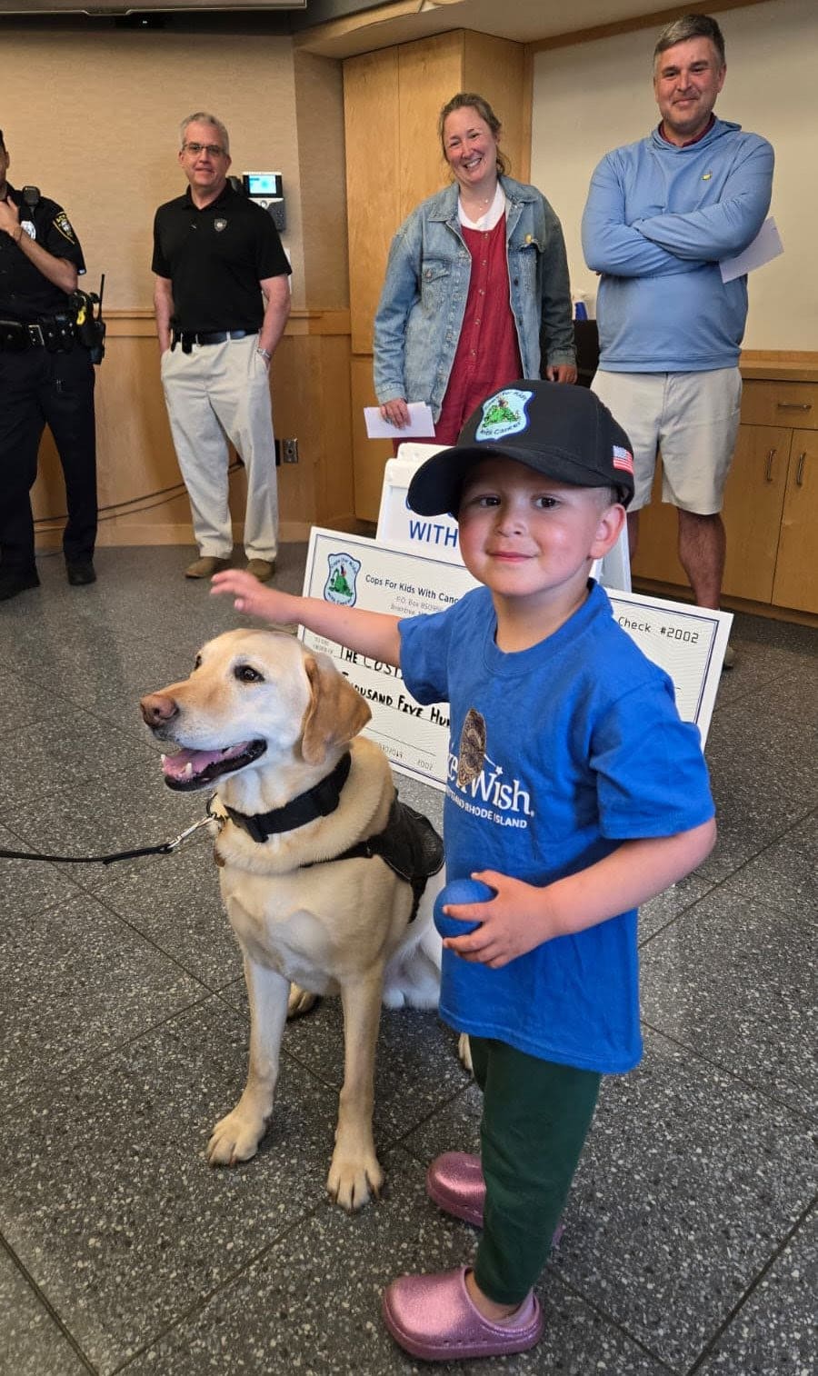 Acton Police K9 Zane was among those who were pleased to meet 3-year-old Henry Costigan during his visit to the Acton Police Department.